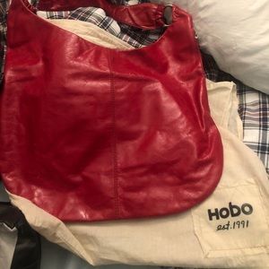 Red hobo shoulder bag
